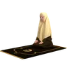 Muslim Female Sitting Between Sujood Pose