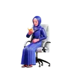 Muslim Female sitting on chair while reading quran