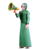 Muslim Female With megaphone