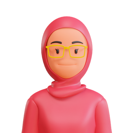 Muslim female with optical  3D Illustration