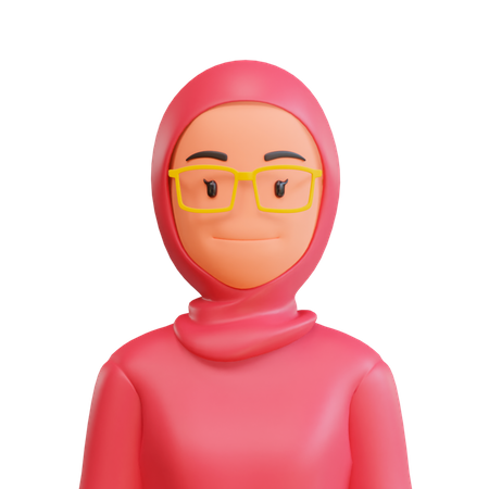 Muslim female with optical  3D Illustration