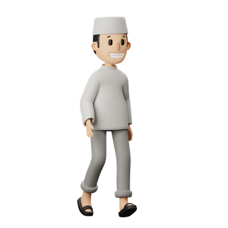 Muslimische Gehpose  3D Illustration