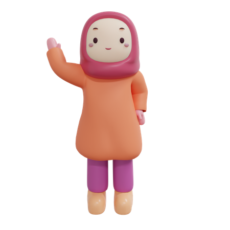 Muslim Girl  3D Illustration