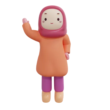 Muslim Girl  3D Illustration