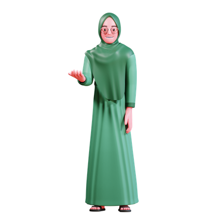 Muslim girl  3D Illustration