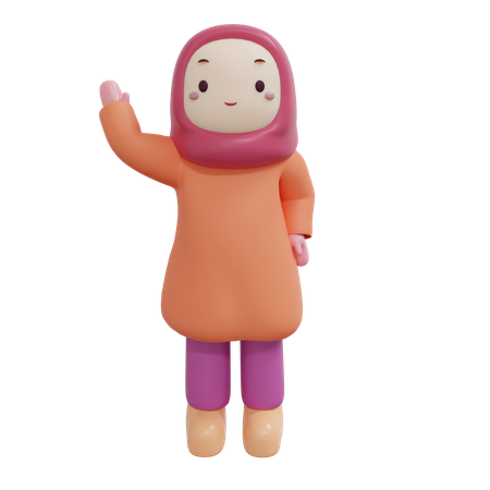 Muslim Girl 3D Illustration
