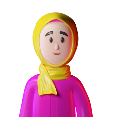 Muslim Girl 3D Icon