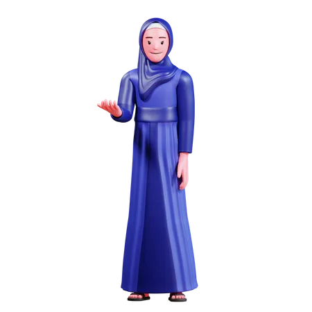 Muslim girl  3D Illustration