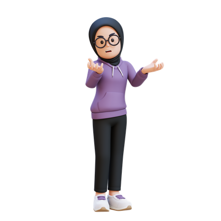 Muslim Girl Feeling Angry And Very Depressed  3D Illustration