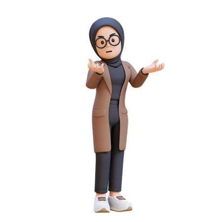 Muslim Girl Feeling Angry And Very Depressed  3D Illustration
