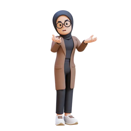 Muslim Girl Feeling Angry And Very Depressed  3D Illustration