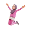 Muslim Girl Jumping