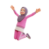 jumping woman 3d logo