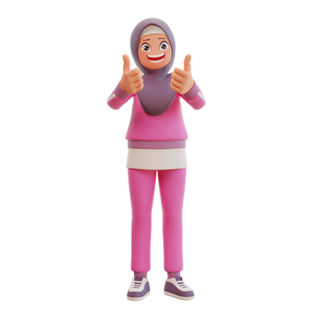 Muslim Girl Like  3D Illustration