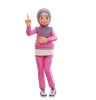Muslim Girl pointing up