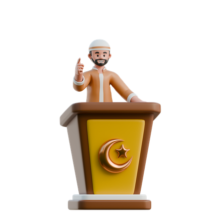 Muslim giving speech  3D Icon