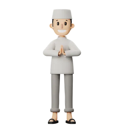 Muslim greetings Pose  3D Illustration