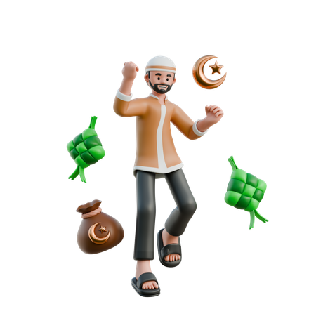 Muslim happy  3D Icon