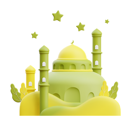 Muslim Holy Building 3D Illustration