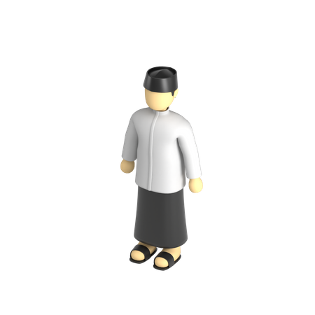 Muslim Kid  3D Illustration