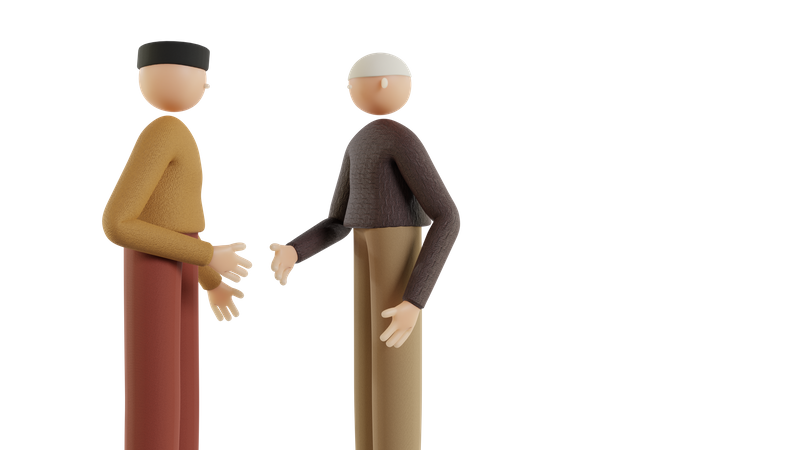 Muslim Male Attempting Handshake  3D Illustration