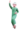 Muslim Male jumping in air