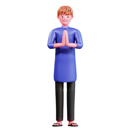 Muslim Male praying  3D Illustration