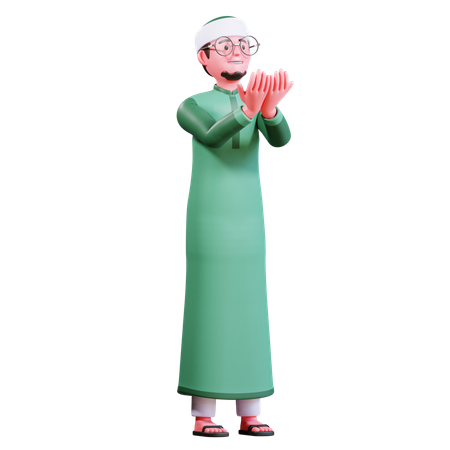 Muslim Male praying  3D Illustration