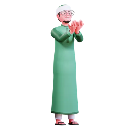 Muslim Male praying  3D Illustration