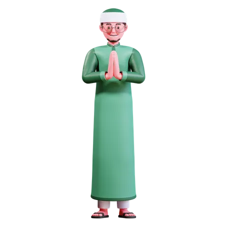 Muslim Male praying  3D Illustration