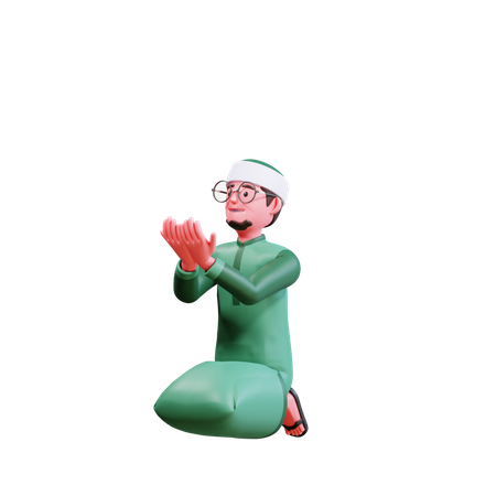 Muslim Male pryaing  3D Icon