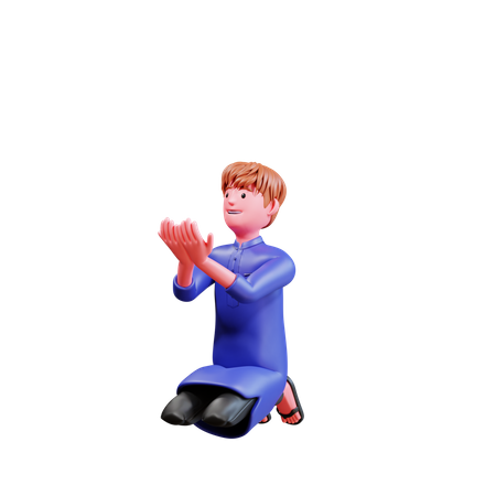 Muslim Male pryaing  3D Icon