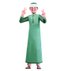 Muslim Male showing victory sign