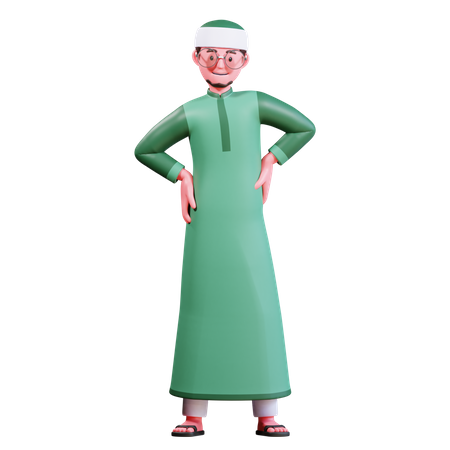 Muslim Male standing  3D Illustration