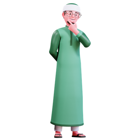 Muslim Male thinking  3D Icon