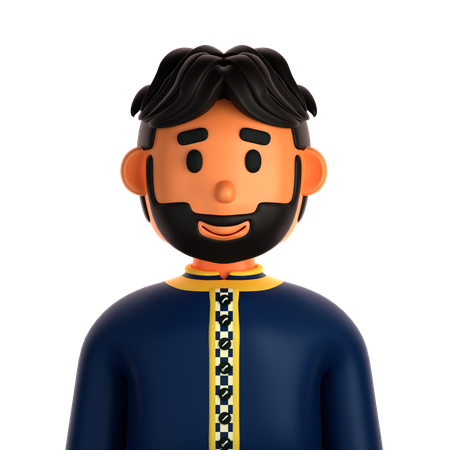 Muslim Man  3D Icon