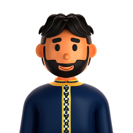 Muslim Man  3D Icon