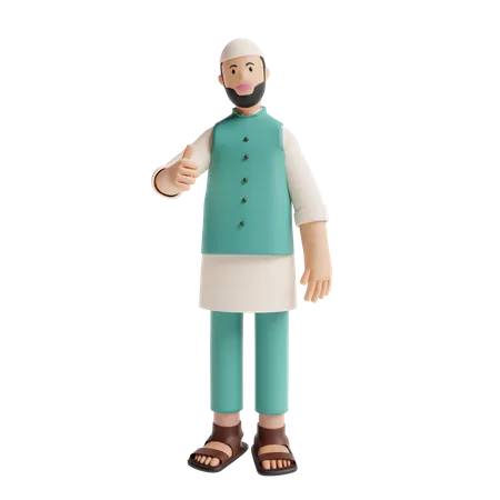 Muslim man  3D Illustration