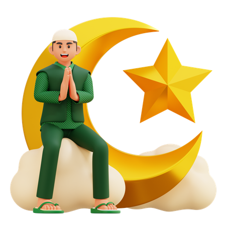 Muslim Man  3D Illustration