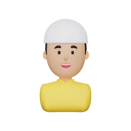 3 D Muslim Man Icon 3D Illustration