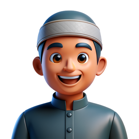 Muslim Man Avatar  3D Icon