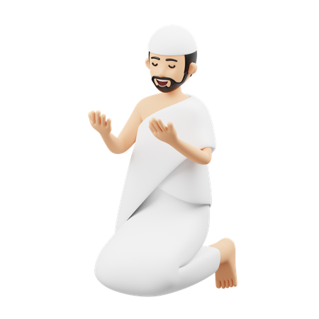 Muslim Man Doing Islamic Prayer  3D Illustration