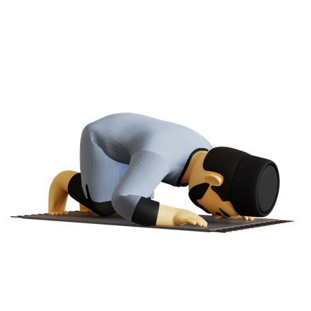 Muslim Man doing Islamic prayer  3D Illustration