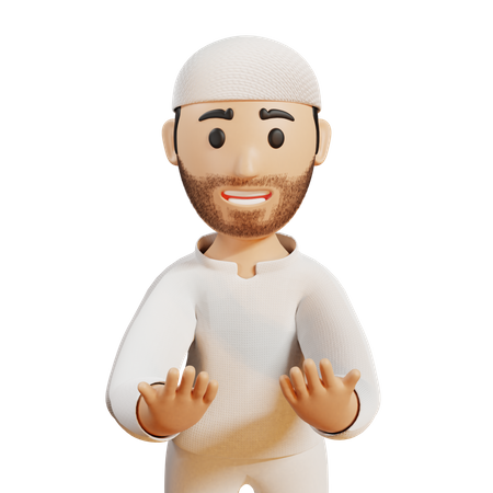 Muslim man doing prayer  3D Illustration