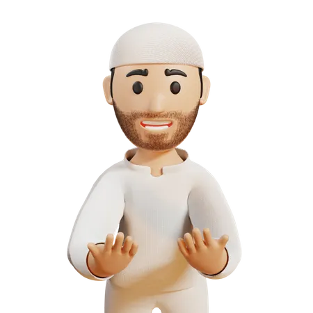 Muslim man doing prayer  3D Illustration