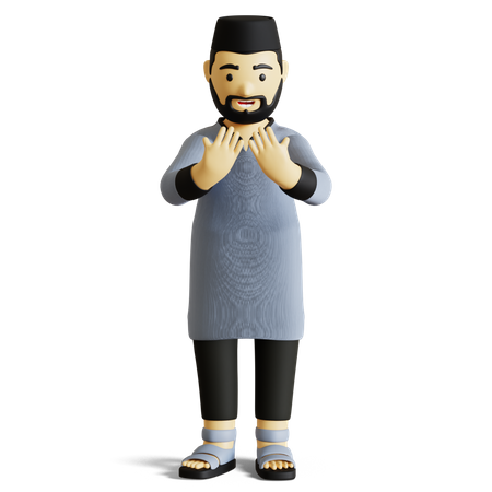 Muslim man doing prayer  3D Illustration