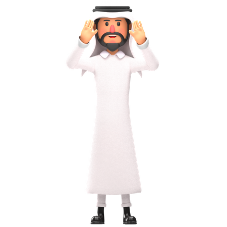 Muslim man Doing praying  3D Illustration