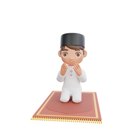 Muslim Man doing ramadan prayer  3D Illustration