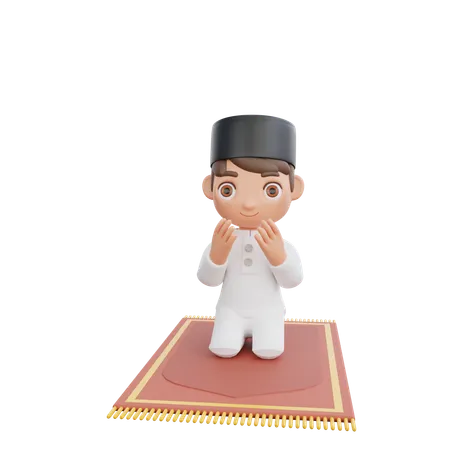 Muslim Man doing ramadan prayer  3D Illustration