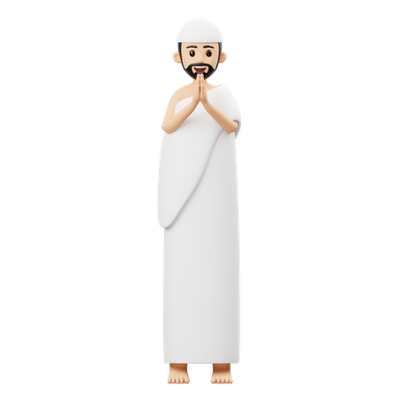 Muslim Man Giving Greeting  3D Illustration